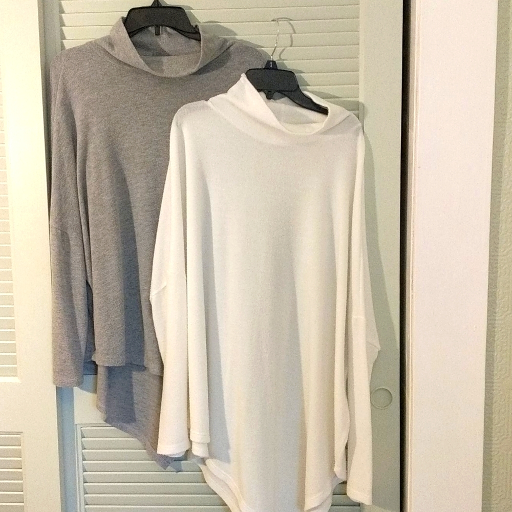 Lot of 2 mock turtle neck tunics